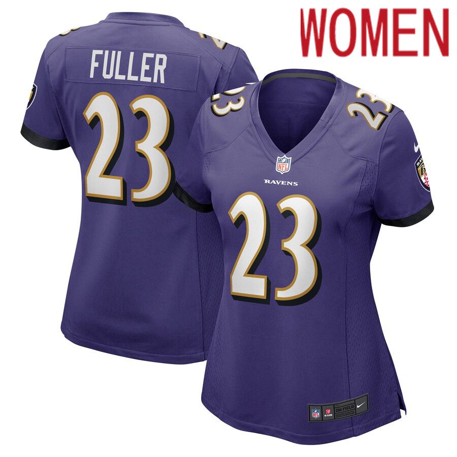 Women Baltimore Ravens #23 Kyle Fuller Nike Purple Game Player NFL Jersey